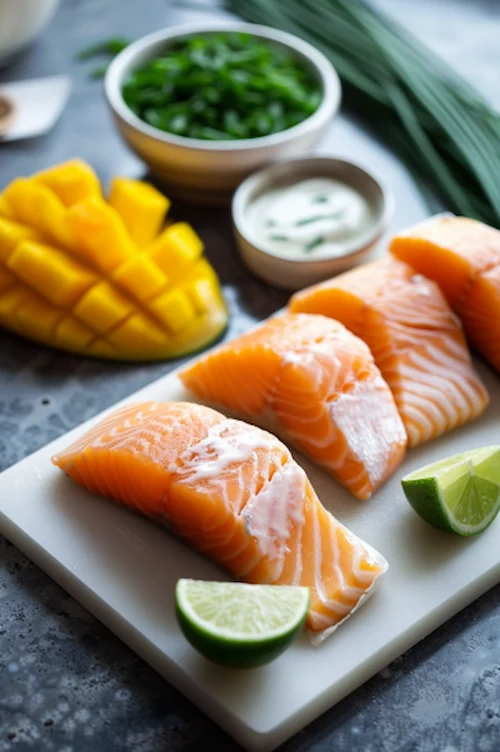 ingredientes Tartar de salmón y mango